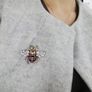 Honey Bee Pearl Crystal Brooch Pin Image 5