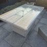 Beautiful, barely used, rattan fire pit table. Image 3
