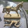 1950s solid brass Knight on a horse, collectible, D18 post 10e Image 4