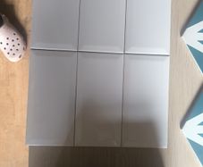 tiles and shower door.