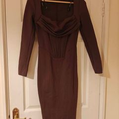 Lavish Alice Cowl Corset Ponte Midi dress