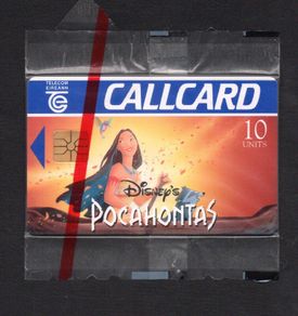 1995 Ireland 10 unit Pocahontas movie (Gemplus GEM1) Call Card Mint in packaging.