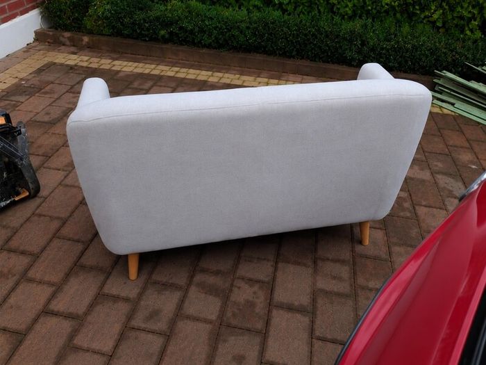 Modern Light Grey Scandinavian Style 2-Seater Sofa: Excellent Condition