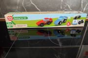 Wooden toy racing car set