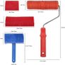 Wood Graining Painting Tool, Rubber Empaistic Wood Texture Pattern Roller with Handle, DIY Wood Grain Painting Tool Set Household Wall Art Paint for Wall Room Decoration Image 4