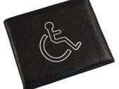 Black Leather Disable pass display holder / cover / wallet
