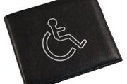 Black Leather Disable pass display holder / cover / wallet