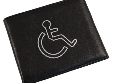 Black Leather Disable pass display holder / cover / wallet