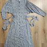 Longsleeve midi dress with belt - H&M - Blue, white, yellow, black Pattern - Size small Image 4