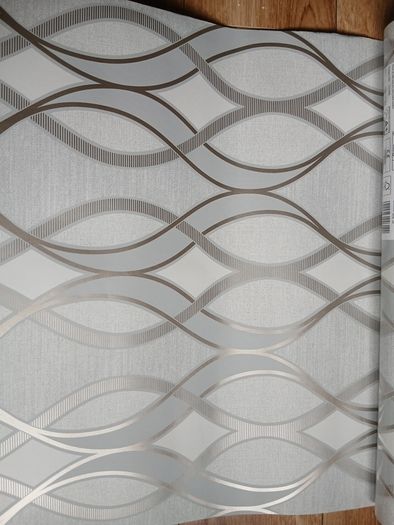Home clear out : Sublime wallpaper x 3 rolls in grey/Rose gold