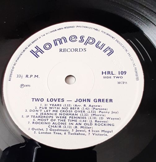 vinyl vintage John Greer Two Loves