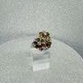 Multi-Tourmaline, White Zircon Floral Ring Image 3