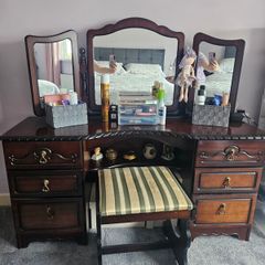 Dressing Table and Stool (Mahogany)
