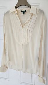 100% silk blouse, size L