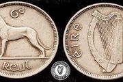 [#311] - Ireland 1950 | 6 Pence | Wolfhound |  KM.13a