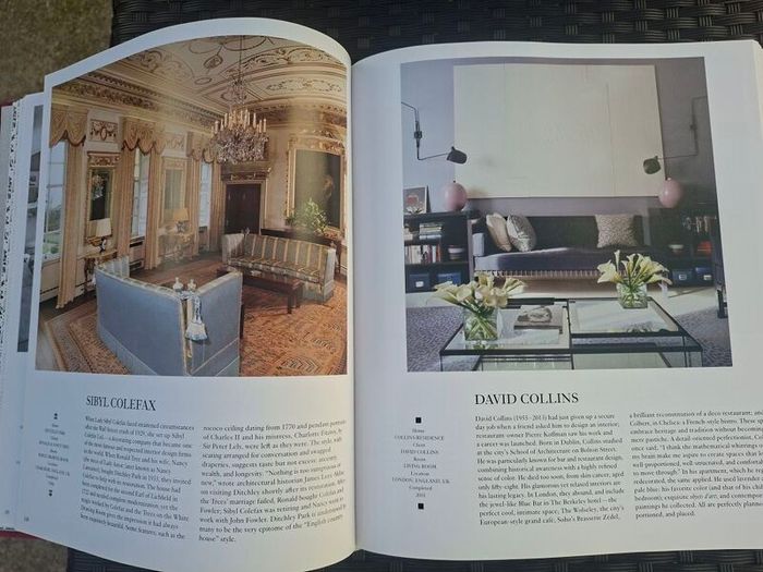 Large (447 pages) Hardcover Book Interiors: The Greatest Rooms of the Century (Merlot Red Velvet cover edition)