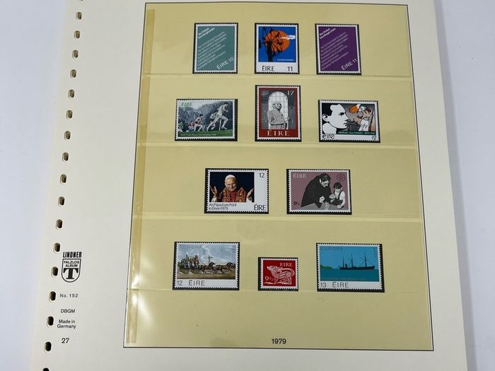 1972-91 Ireland Mint Never Hinged Stamp Collection in Lindner Album. Contained on 56 Lindner Album Pages. 58 Images.