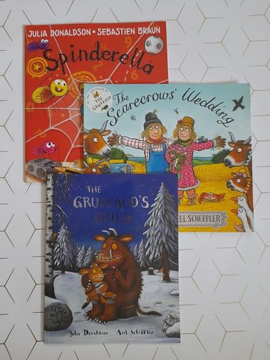 Julia Donaldson books: The gruffalo's child, Spinderella SOLD The scarecrows wedding SOLD