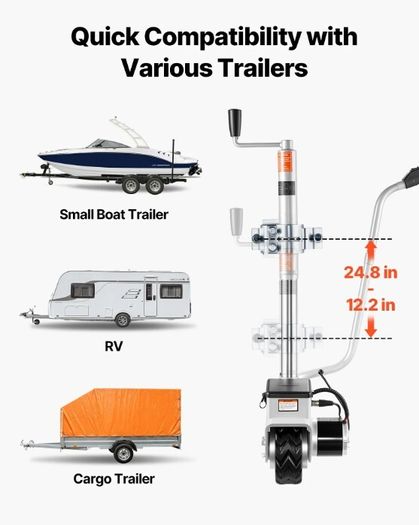 Electric Trailer Dolly  2.5 T Motorised Jockey Wheel for Caravans