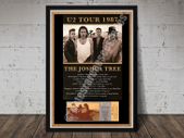U2 Vintage Concert Poster + Ticket Joshua Tree Tour 1987 Reproduction Print
