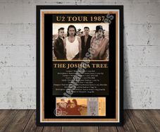 U2 Vintage Concert Poster + Ticket Joshua Tree Tour 1987 Reproduction Print