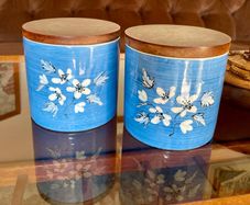 Vintage Functional Kitchen Storage with Bright Hand Painted Botanical Motifs