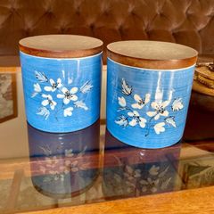 Vintage Functional Kitchen Storage with Bright Hand Painted Botanical Motifs