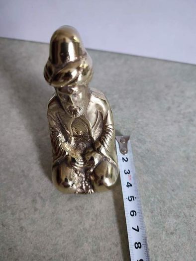 Small Brass Vintage figure from India, brass figurine of a holy man