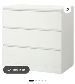 White Chest of 3 Drawers