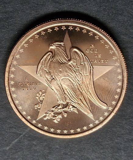 1 Avdp Oz Copper Remember the Alamo Round