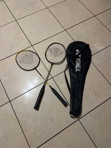 Air blade 2500 CARLTON Badminton Racket Set 2 Rackets + Yonex Carry Case