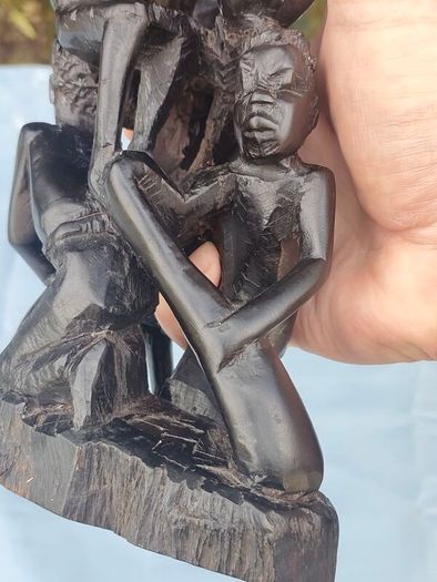 Vintage Makonde carved wooden tree of life