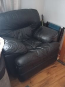 Free single leather recliner