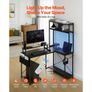 L-Shaped Gaming Desk with LED Lights, 1.2m Reversible Corner Computer Desk with Monitor Stand, Power Outlets, Movable CPU Stand & Shelf, Modern Stylish PC Gaming Table for Home Office Image 3