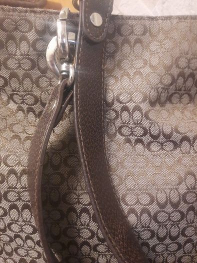 Coach print tote shoulder bag