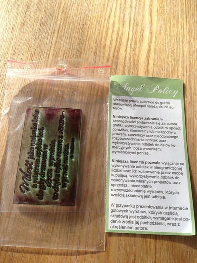 Craft Stamp - Angel Policy in Polish