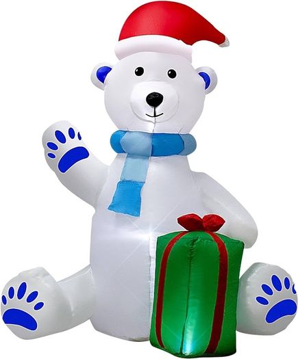 5ft Christmas Inflatable Decoration: Christmas Inflatable Decoration Polar Bear, Built-in LED Lights, Christmas Inflatable Decoration