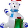 5ft Christmas Inflatable Decoration: Christmas Inflatable Decoration Polar Bear, Built-in LED Lights, Christmas Inflatable Decoration Image 2