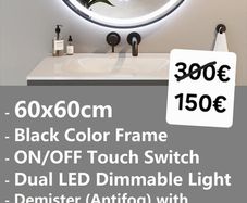 LED Bathroom Mirror Dual LED Demister Antifog