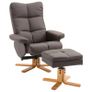 Relax Armchair with Footstool, Storage, Padded TV Chair with Reclining Function, 360 Swivel TV Chair for Bedroom, Living Room, Artificial Leather, Brown Image 5