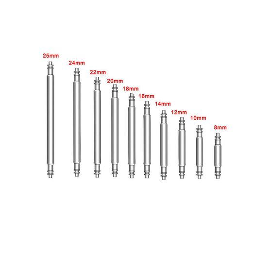 108pcs Stainless Steel Watch Band Spring  Pop Bars Strap Link Pins 8-25mm