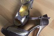 Terry de Havilland Gold and Brown Platform Heels