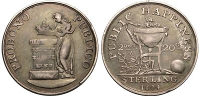 Ireland 1804 Silver Shilling Public Token Beautiful Grade Scarce