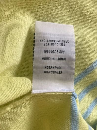 Yellow/Blue Striped/Polka Dot Top
