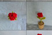 Handmade mini Flower Rose Pot