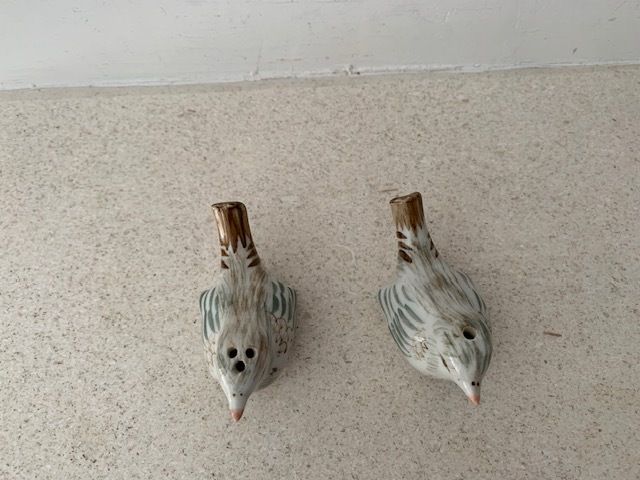 Vintage Hand Painted Sparrows 1970s