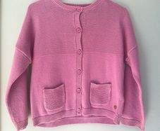 M&S Magenta girls cotton cardigan Age 2-3 EUC