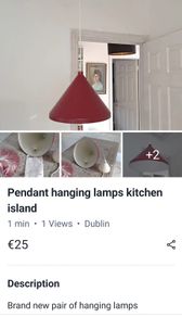 kitchen island hanging lamps , 2 matching