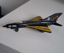 Vintage 1973 Matchbox Sb 6 Black Yellow Mig 21 Fighter Jet