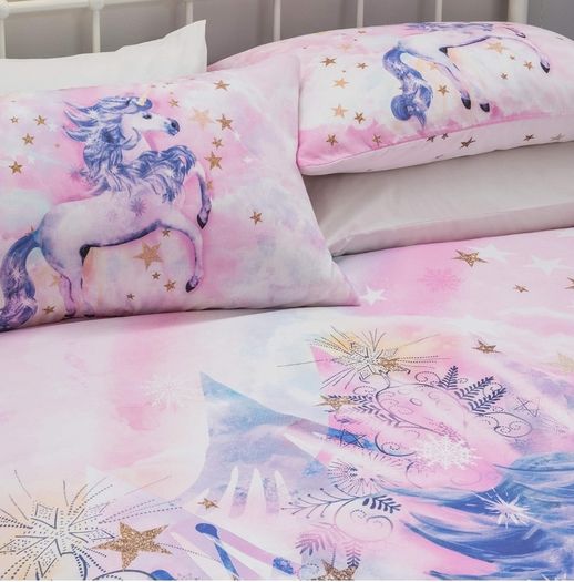 BNWT Christmas Sleepdown Pearly Unicorn King Duvet Set
